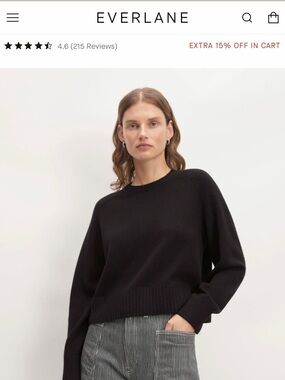 Everlane Black Crewneck Cashmere Sweater